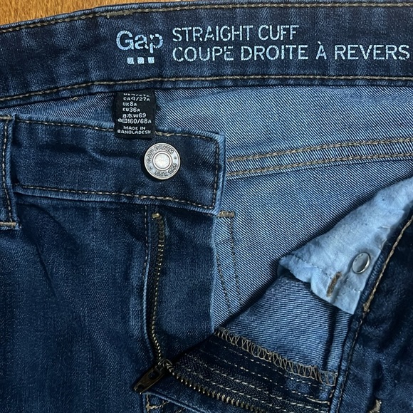 GAP Blue Straight Cuff Jeans Size 4 Mid-Rise Medium Wash Classic Casual - Picture 3 of 12